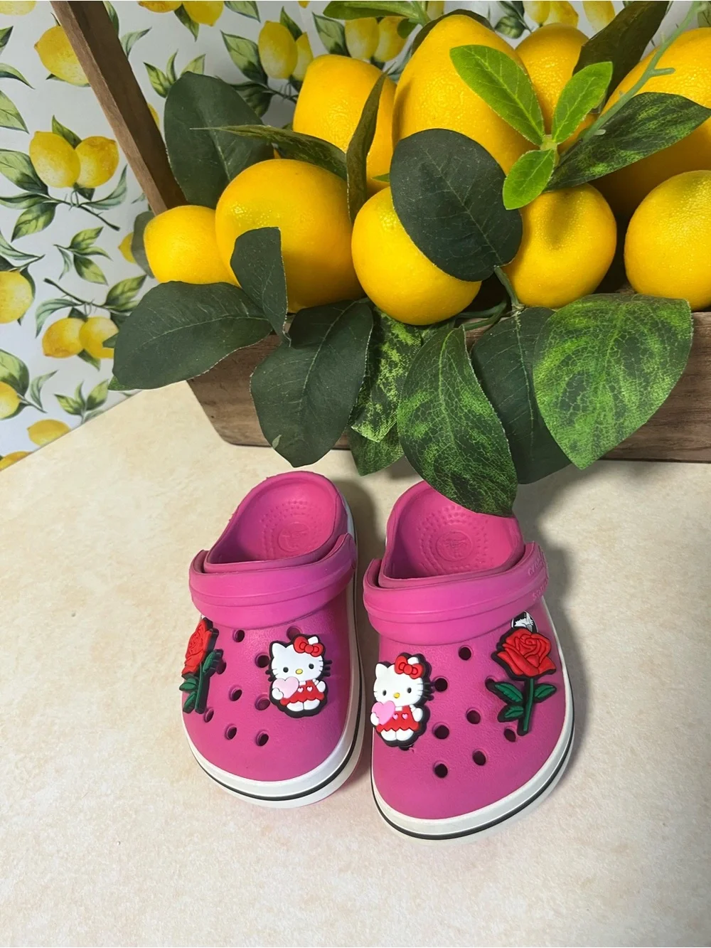 Kids Pink Crocs Size C4/5